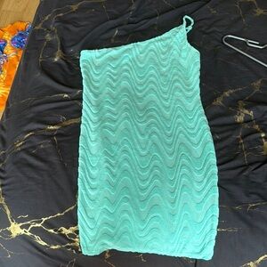 Fashion Nova Green Asymmetrical Bodycon Dress